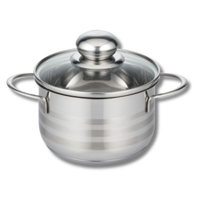 WMF Faitout Haut 16 Cm 2L Brilliant - Couvercle Verre, Cromargan Acier Inoxydable, Induction, Lave-Vaisselle