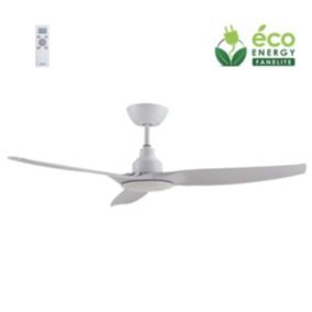 Fanelite - Ventilateur de plafond 132 cm blanc FANDC52N - Moteur DC 18W  - 3 pales - SANS LUMIÈRE - Silencieux