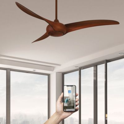 Fanelite - Ventilateur de plafond 132 cm imitation bois TOBAGO - Moteur DC 38W - Télécommande - Wifi - Très silencieux