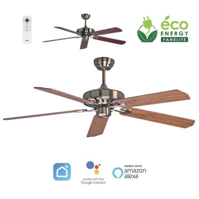 Fanelite - Ventilateur de plafond 152 cm SIROCO - Moteur DC 38W - Télécommande - Wifi&Contrôles vocaux - 5 pales - Très silencieux