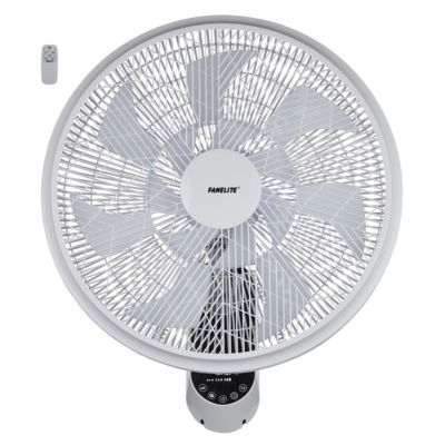 Fanelite - Ventilateur mural FVM45-1 - Blanc - Hélice 14 pales - Fort débit d'air - Grilles plastiques - Télécommande