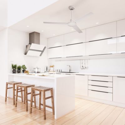 FARELEK - SEYCHELLES O 122 cm - Ventilateur de plafond reversible - 3 pales metal laquees blanc - 112416
