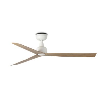 Faro Marine Ventilateur de plafond marin 125 cm, blanc mat, pales en chêne, IP44