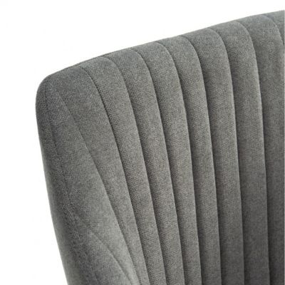 FASCA - Lot de 2 Fauteuils Tissu Noir Surpiqures Verticales Pieds Métal