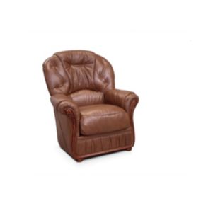 Fauteuil 100% cuir de buffle DAPHNE - Marron