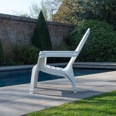 Fauteuil Adirondack de Jardin en Résine Empilable Blanc