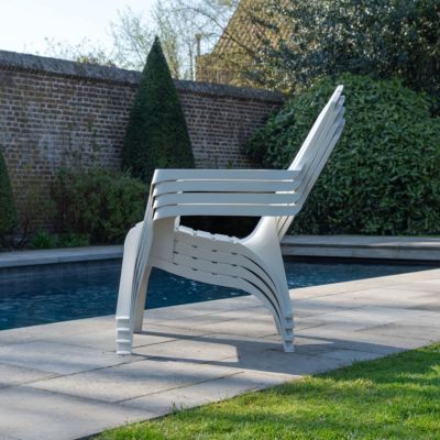 Fauteuil Adirondack de Jardin en Résine Empilable Blanc