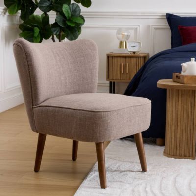 Fauteuil Aera en Tissu Beige foncé L69xl57xH72,5 cm - Atmosphera Créateur d'intérieur