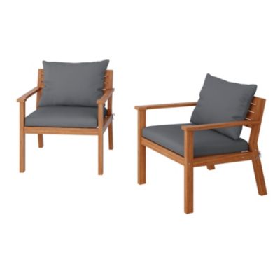 Fauteuil avec accoudoir denia GoodHome bois acacia vendu par 2