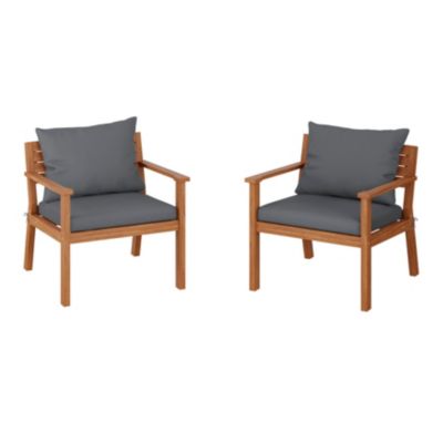 Fauteuil avec accoudoir denia GoodHome bois acacia vendu par 2