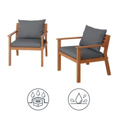 Fauteuil avec accoudoir denia GoodHome bois acacia vendu par 2