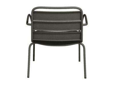 Fauteuil bas de jardin empilable en métal - Gris foncé - MIRMANDE de MYLIA