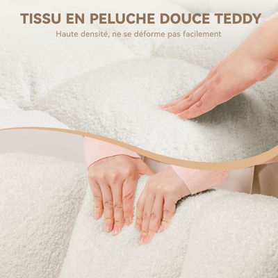 Fauteuil à Bascule, avec accoudoirs Appui-tête, en Peluche Peluche avec repose pieds , Charge maximale : 150 kg