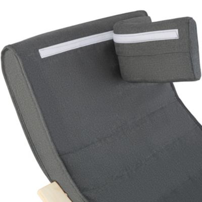 Fauteuil à bascule Avec des accoudoirs, cadre en bois de bouleau gris foncé