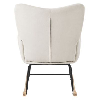Fauteuil à bascule balançoire chaise de relaxation de salon beige aspect éponge