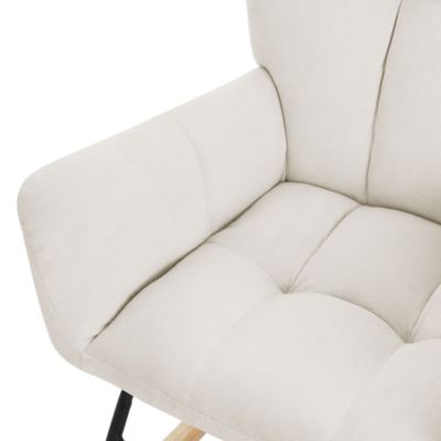 Fauteuil à bascule balançoire chaise de relaxation de salon beige aspect éponge