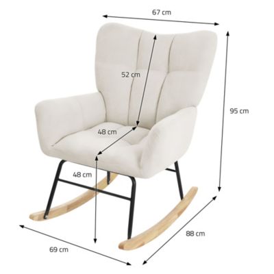 Fauteuil à bascule balançoire chaise de relaxation de salon beige aspect éponge