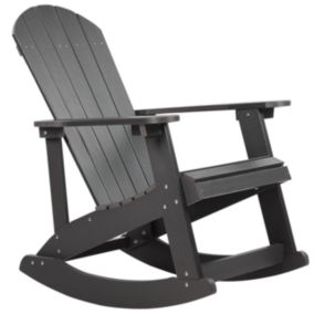 Fauteuil à bascule Bois d'ingénierie Gris foncé ADIRONDACK