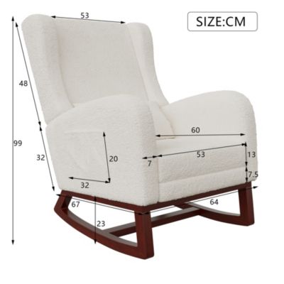 Fauteuil à bascule, Chaise à Bascule - Jambes Rétractable Chaise - Blanc