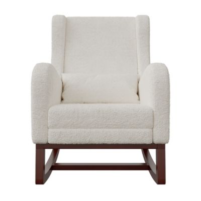 Fauteuil à bascule, Chaise à Bascule - Jambes Rétractable Chaise - Blanc