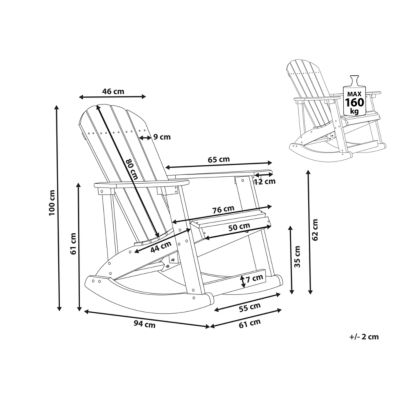 Fauteuil à bascule de jardin ADIRONDACK Rouge