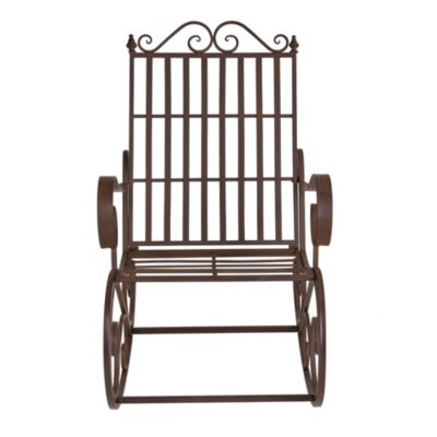 Fauteuil à Bascule de Jardin Vintage Geraldton Métal 92x59x90 cm Bronze en.casa
