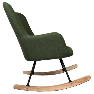 Fauteuil à bascule en tissu boucle vert kaki KAIRA - HAPPY GARDEN