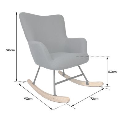 Fauteuil à bascule en tissu boucle vert kaki KAIRA - HAPPY GARDEN
