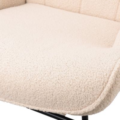 Fauteuil à Bascule,Fauteuil d'allaitement rembourré,pour Salon,Chambre à Coucher,Charge maximale,130 kg ,Beige,75 x 68 x 92 cm