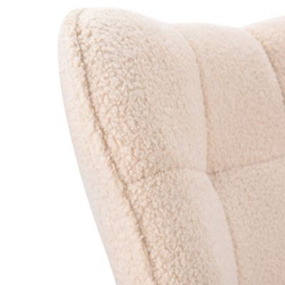 Fauteuil à Bascule,Fauteuil d'allaitement rembourré,pour Salon,Chambre à Coucher,Charge maximale,130 kg ,Beige,75 x 68 x 92 cm
