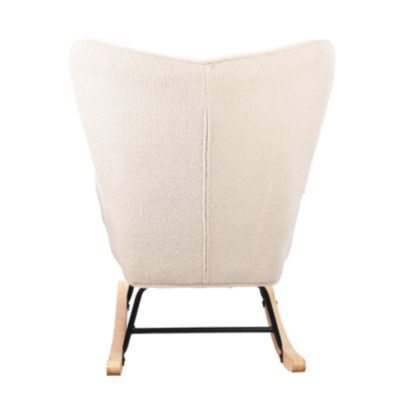 Fauteuil à Bascule,Fauteuil d'allaitement rembourré,pour Salon,Chambre à Coucher,Charge maximale,130 kg ,Beige,75 x 68 x 92 cm