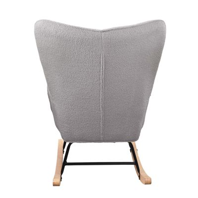 Fauteuil à Bascule,Fauteuil d'allaitement rembourré,pour Salon,Chambre à Coucher,Charge maximale,130 kg ,Gris,75 x 68 x 92 cm