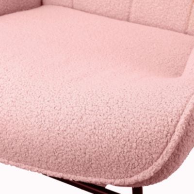 Fauteuil à Bascule,Fauteuil d'allaitement rembourré,pour Salon,Chambre à Coucher,Charge maximale,130 kg ,rose,75 x 68 x 92 cm