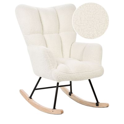 Fauteuil à bascule OULU Bouclé Blanc