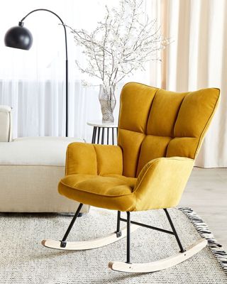 Fauteuil à bascule OULU Tissu Jaune