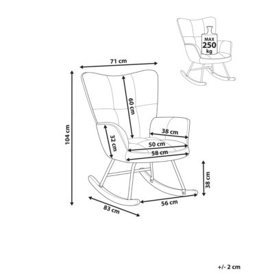 Fauteuil à bascule OULU Tissu Jaune
