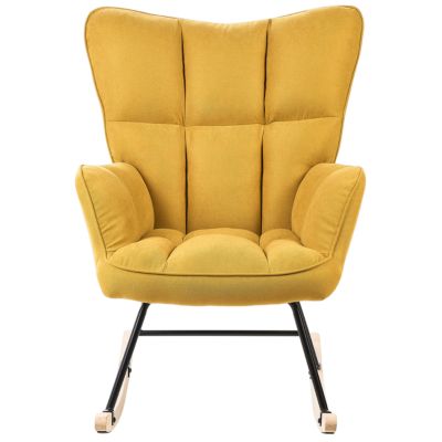 Fauteuil à bascule OULU Tissu Jaune