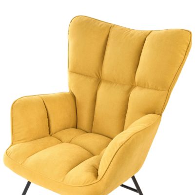 Fauteuil à bascule OULU Tissu Jaune