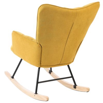 Fauteuil à bascule OULU Tissu Jaune
