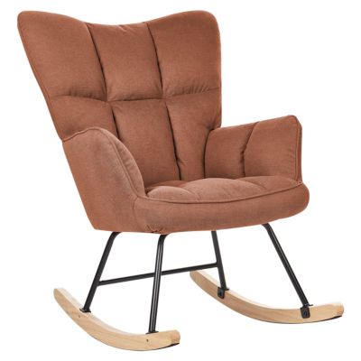 Fauteuil à bascule OULU Tissu Marron