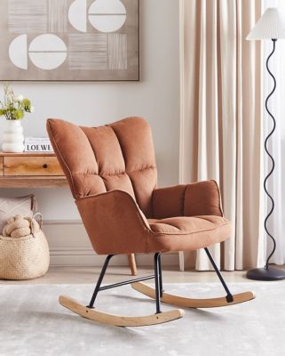 Fauteuil à bascule OULU Tissu Marron