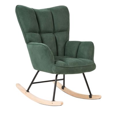 Fauteuil à bascule OULU Tissu Vert émeraude