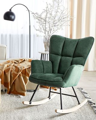 Fauteuil à bascule OULU Tissu Vert émeraude