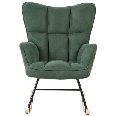 Fauteuil à bascule OULU Tissu Vert émeraude