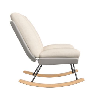 Fauteuil à bascule rembourré - avec dossier réglable, pour salon - chambre à coucher
