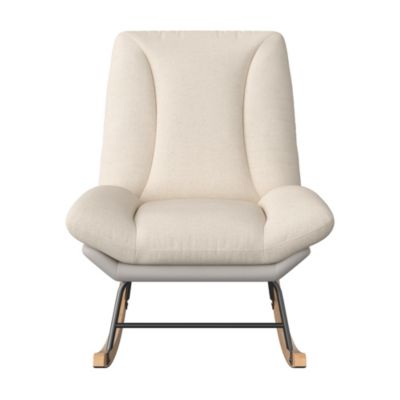 Fauteuil à bascule rembourré - avec dossier réglable, pour salon - chambre à coucher