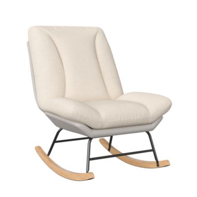 Fauteuil à bascule rembourré - avec dossier réglable, pour salon - chambre à coucher