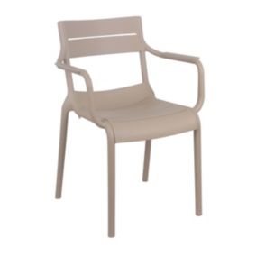 Fauteuil beige de terrasse en plastique  Oviala