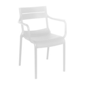 Fauteuil blanc de terrasse en plastique  Oviala