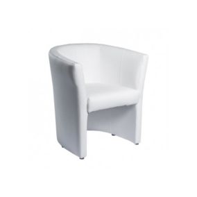 Fauteuil cabriolet blanc en simili design contemporain - CABRI